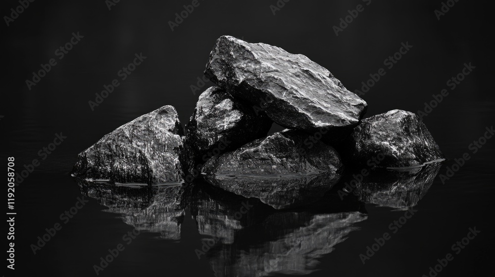 Naklejka premium Rocks on Water