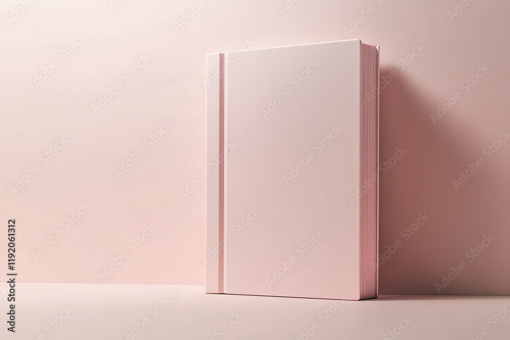 Mockup of a Hardcover Book With a Minimalistic Design Displayed on a Soft Pastel Background Mockup of a Hardcover Book With a Minimalistic Design Displayed on a Soft Pastel Background