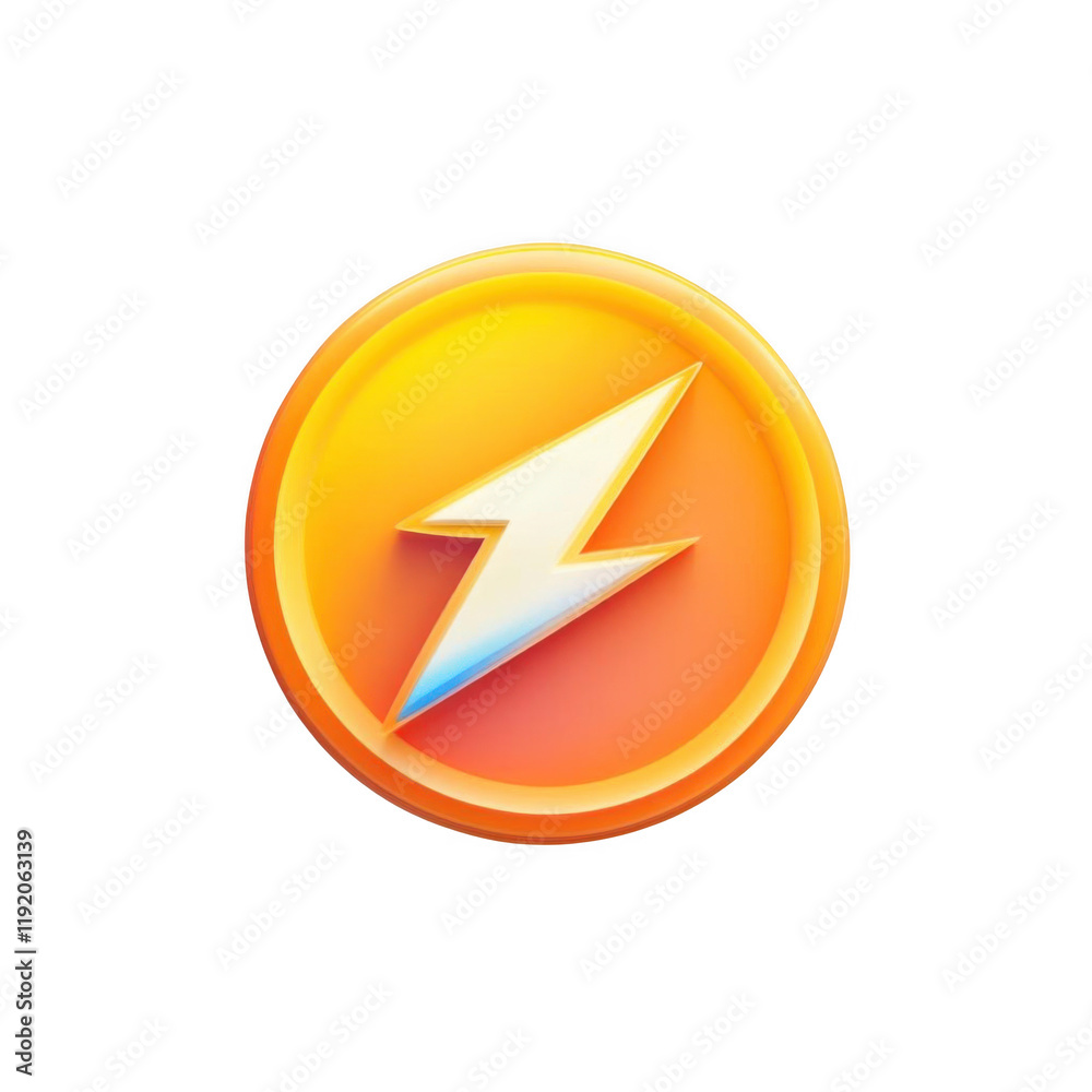 Yellow bolt lightning isolated on transparent background. Fast charging icon. Yellow bolt lightning isolated on transparent background. Fast charging icon.