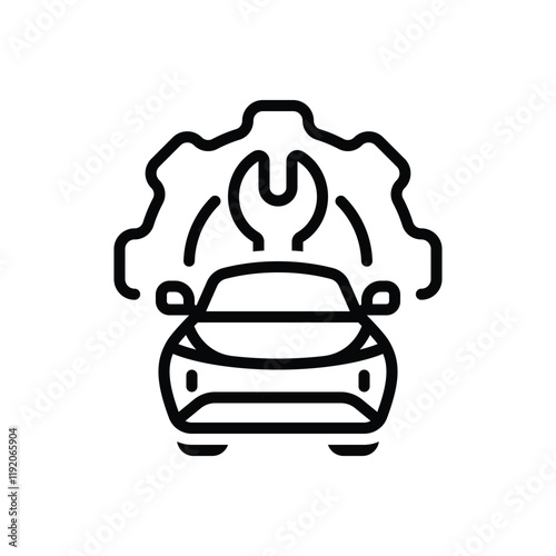 Black line icon for car repair
