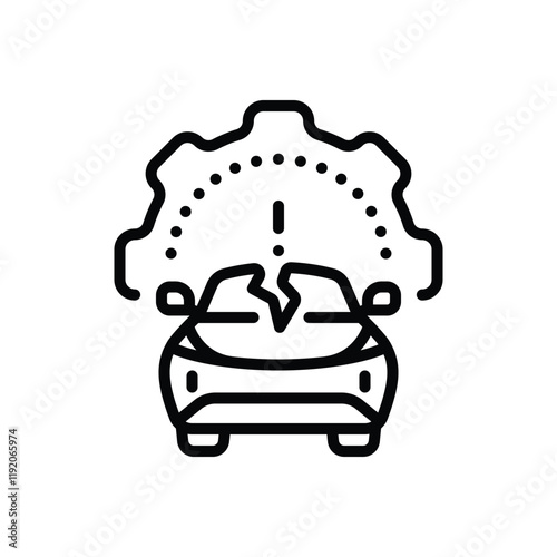Black line icon for damage