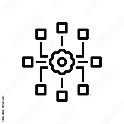 Black line icon for framework