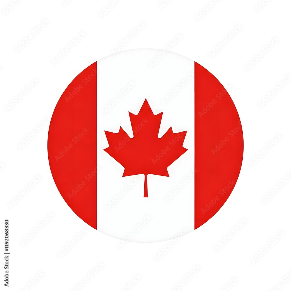 High-Resolution Canada Flag Icon with Simple Design on White Background High-Resolution Canada Flag Icon with Simple Design on White Background