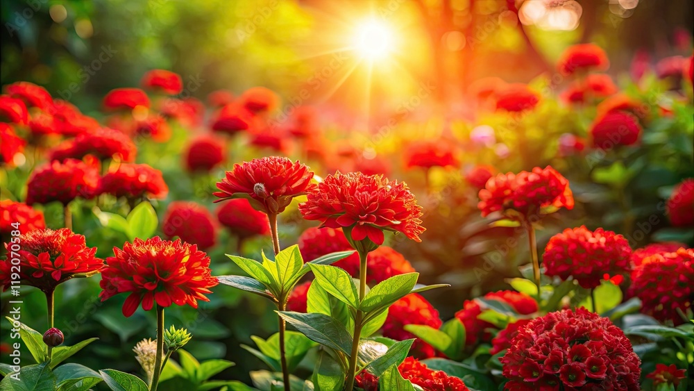 Nature's beauty: a landscape of breathtaking red flowers. Nature's beauty: a landscape of breathtaking red flowers.