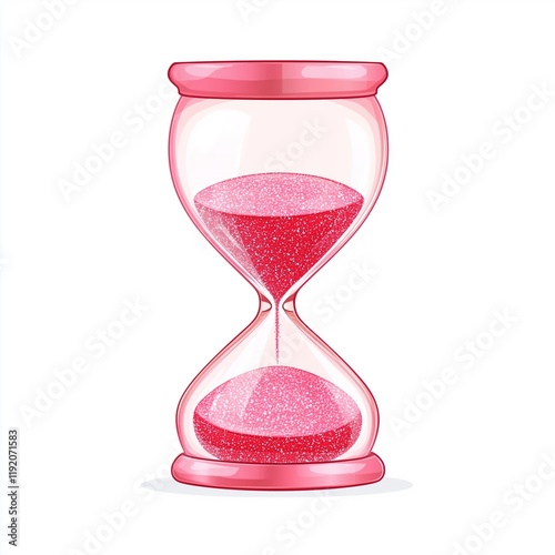 hourglass with red sand, generated ai
