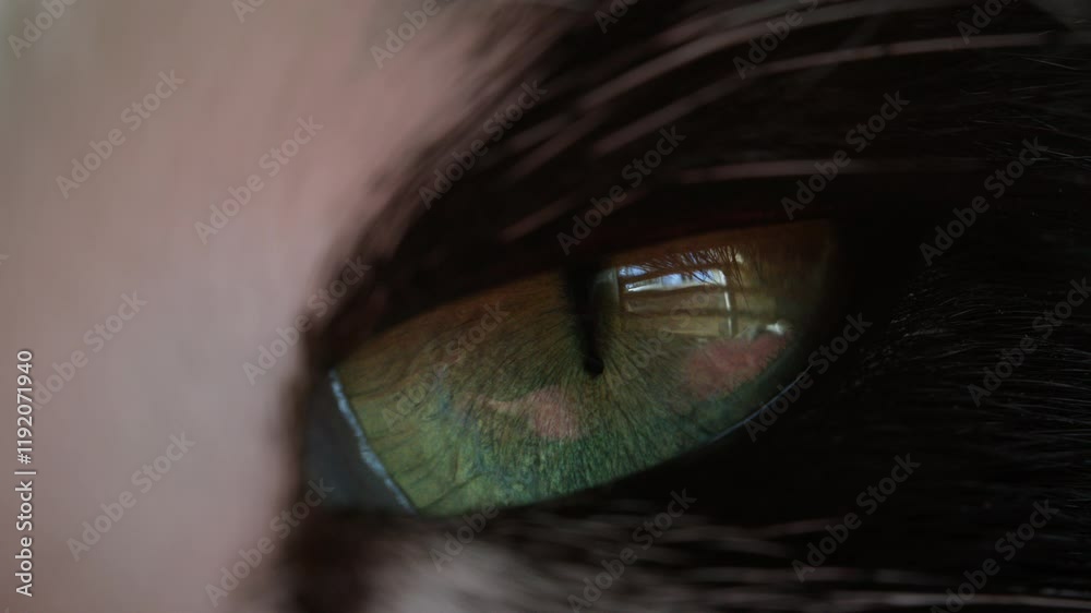 Macro close-up of pet cat eye