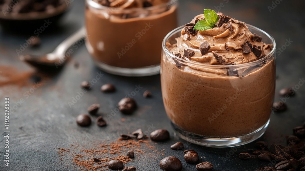 mocha mousse dessert background, copy and text space, 16:9 mocha mousse dessert background, copy and text space, 16:9
