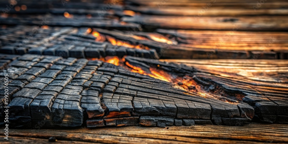 Obraz premium Rustic, dark wood background. Burnt timber's weathered texture, grunge photography.