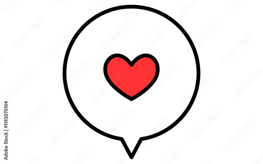 Heart-marked message chat, Simple and cute Valentine's Day icon Heart-marked message chat, Simple and cute Valentine's Day icon