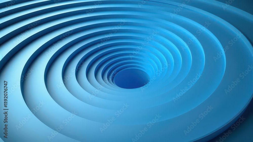 Abstract blue concentric circles creating a sense of depth and motion. Abstract blue concentric circles creating a sense of depth and motion.
