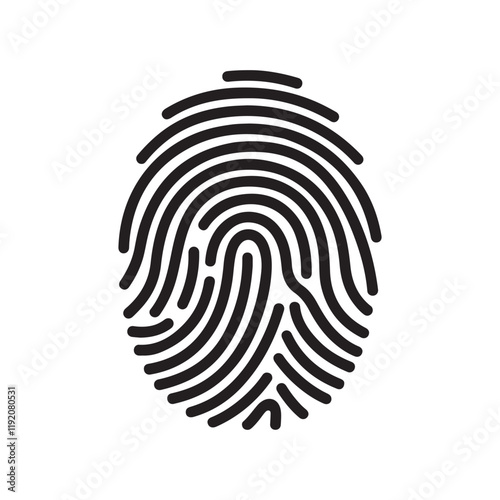 Fingerprint icon. Black Fingerprint icon on white background. Vector illustration