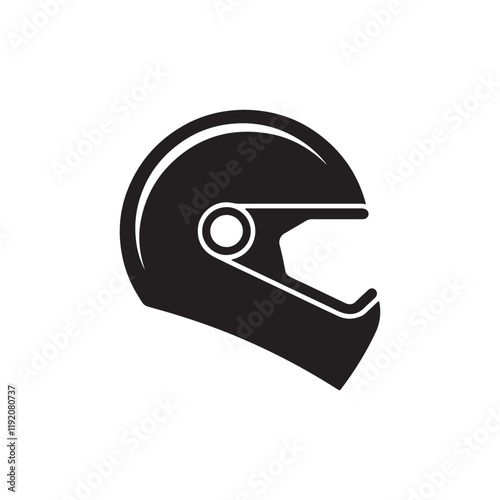 Motorcycle helmet icon. Black Motorcycle helmet icon on white background. Vector illustration