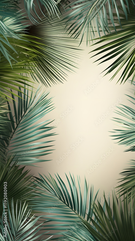 Digital white palm leaf border plant abstract graphic poster background Digital white palm leaf border plant abstract graphic poster background