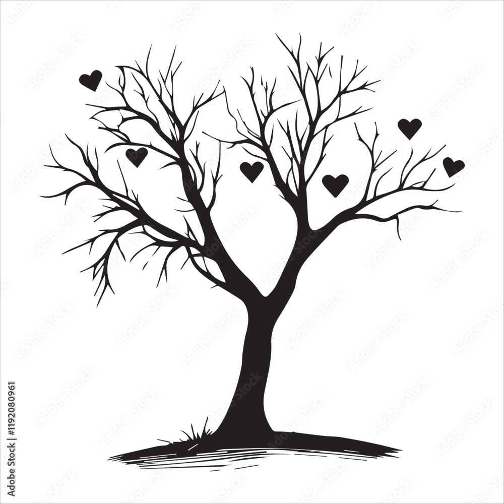 Fototapeta premium Valentine Day Vector illustration Love Tree 