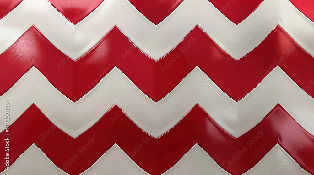 A textured pattern featuring red and white chevron stripes. A textured pattern featuring red and white chevron stripes.