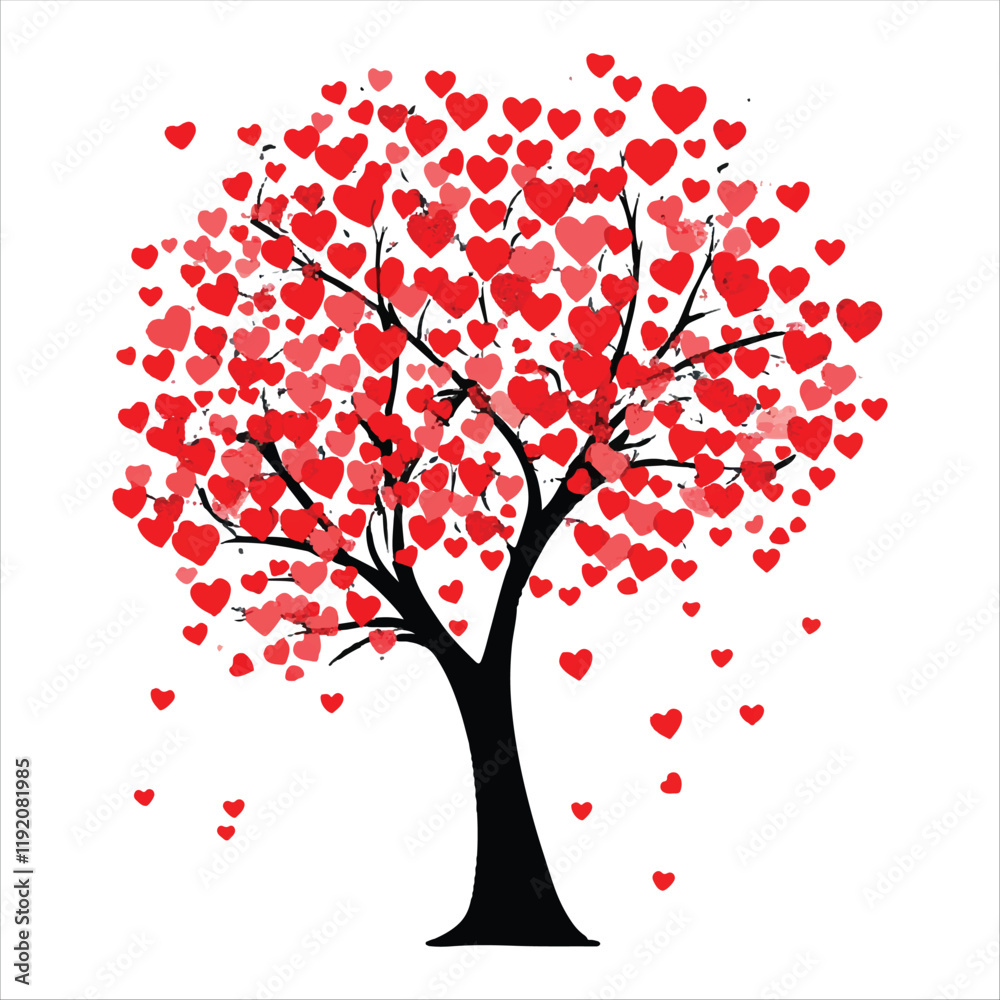 Fototapeta premium Valentine Day Vector illustration Love Tree 