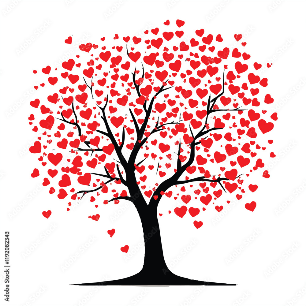 Fototapeta premium Valentine Day Vector illustration Love Tree