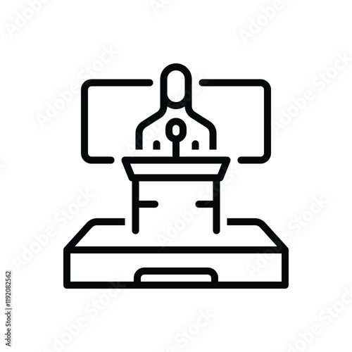 Black line icon for host