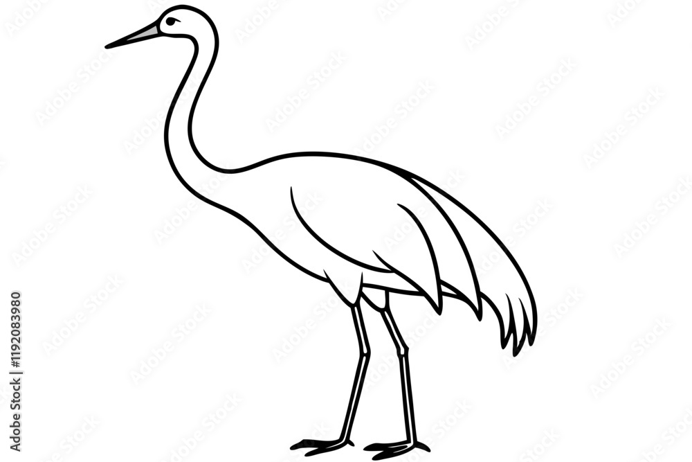 Obraz premium Abstract Crane Artwork line art