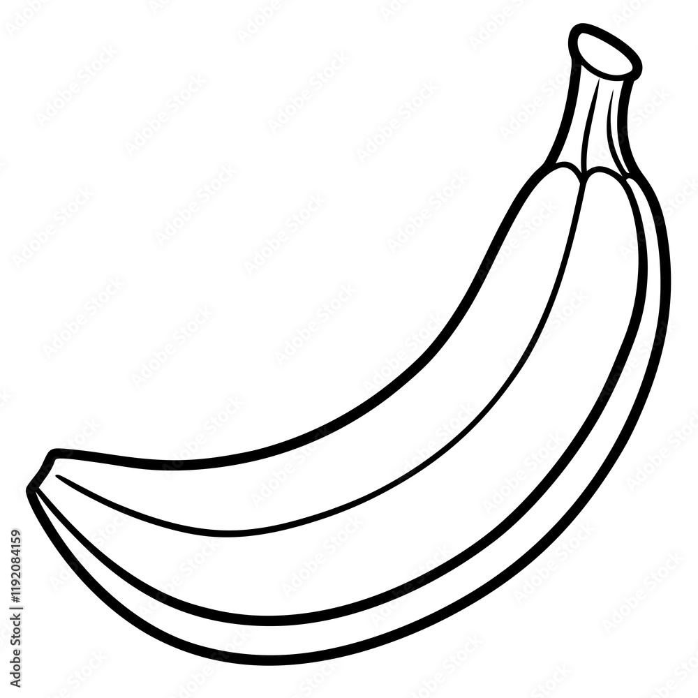 Minimalist Banana Line Drawing Vector Minimalist Banana Line Drawing Vector