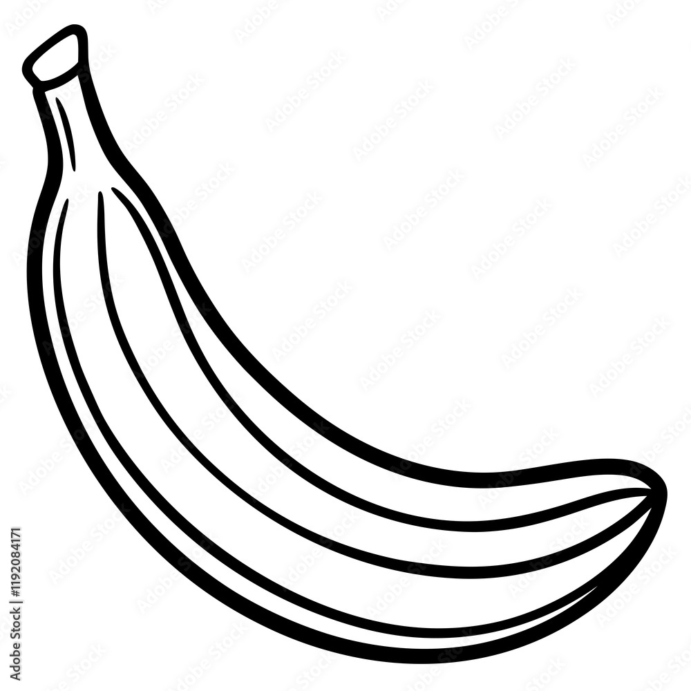 Minimalist Banana Line Drawing Vector Minimalist Banana Line Drawing Vector