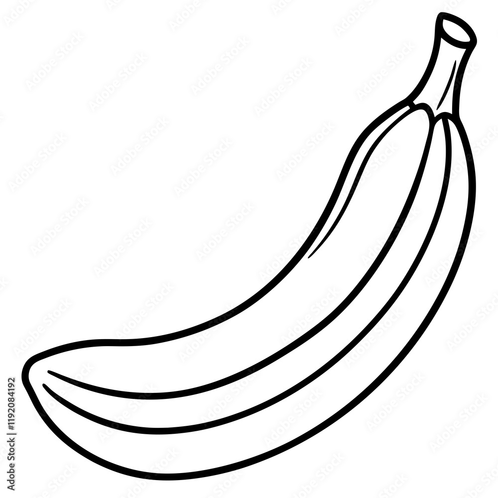 Minimalist Banana Line Drawing Vector Minimalist Banana Line Drawing Vector