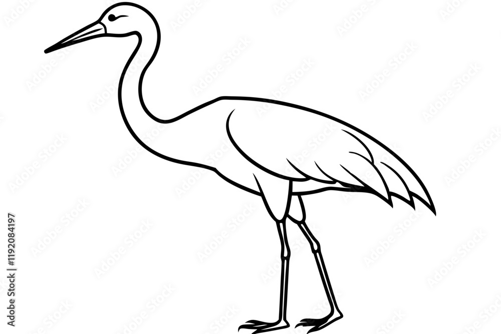 Obraz premium Abstract Crane Artwork line art