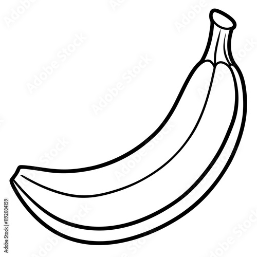 Minimalist Banana Line Drawing Vector