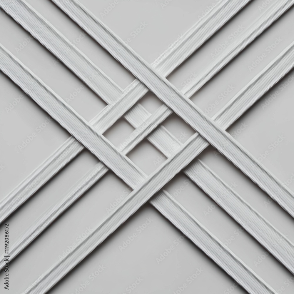 Obraz premium Abstract White Geometric Pattern Modern Minimalist Design Background