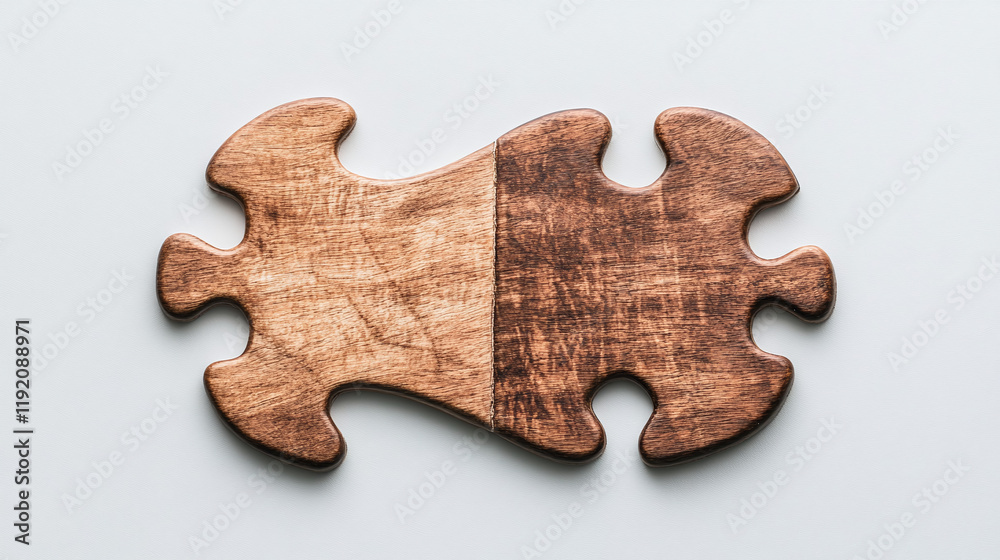 Fototapeta premium Handcrafted Wooden Puzzle Cutting Board