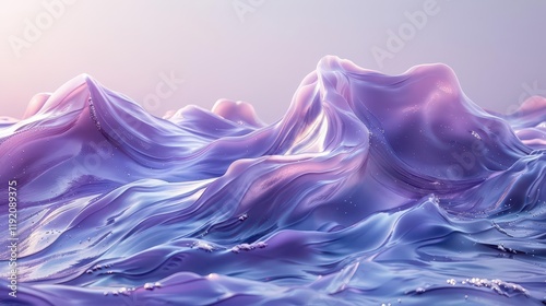 Abstract depiction of flowing waves with a purple hue, evoking a serene atmosphere.