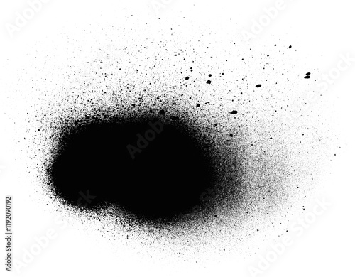 Fototapeta Naklejka Na Ścianę i Meble -  Black spray paint drip with soft edges and minimalistic design