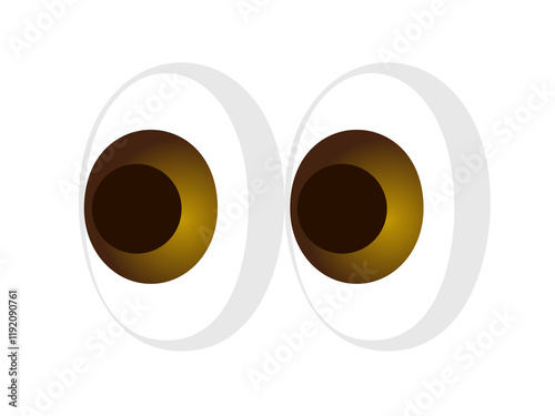 Pair of pervy or shifty eyes icon, glancing slightly to the left