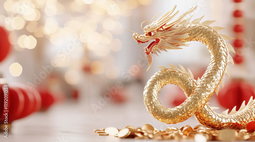 Golden Dragon Figurine:  A ...