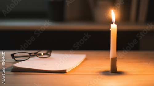 Candlelit Study: A single, ...