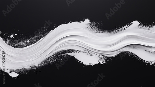 Abstract White Swirl on Bla...