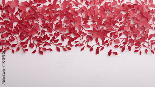 Red Paper Leaves Border: A ...