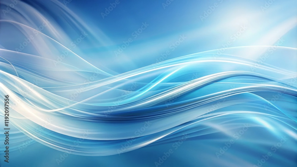 Fototapeta premium Abstract Blue Wave Composition Flowing Lines and Light, Abstract Background, Digital Art Abstract art, digital painting