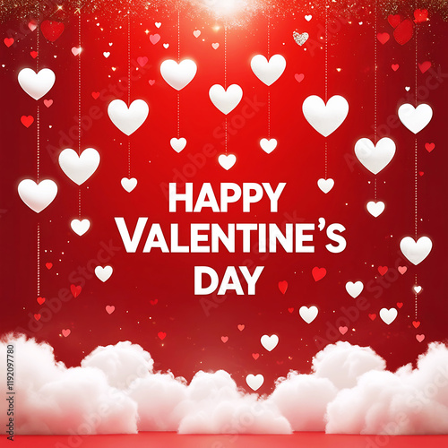 Happy valentines day and weeding design elements red background. Vector illustration.
