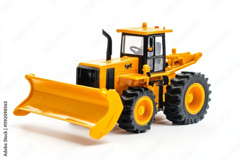 Detailed Yellow Toy Tractor Model