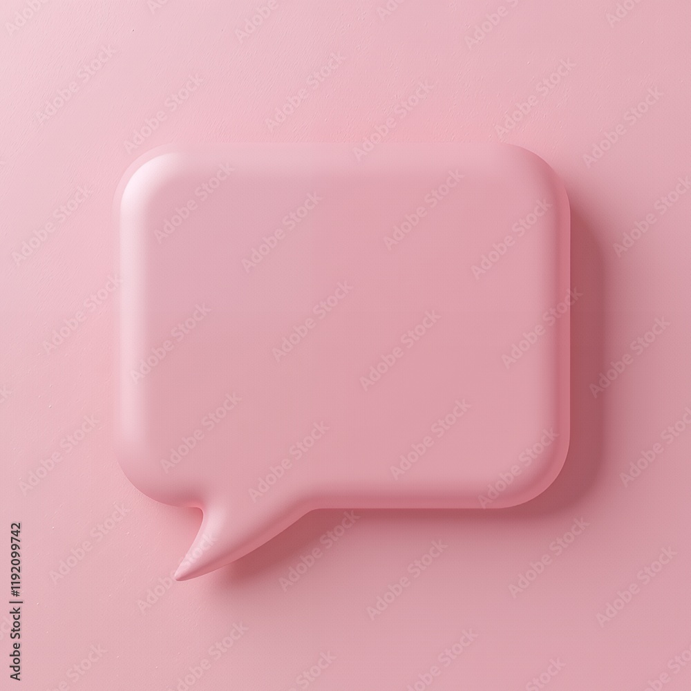 A 3D Rendered Pink Speech Bubble on a Pink Background A 3D Rendered Pink Speech Bubble on a Pink Background