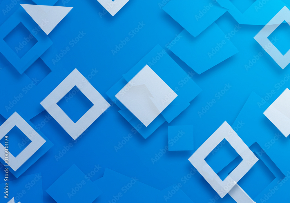 A geometric mosaic of blue triangles creating a sense of depth and dimension, with a modern and abstract design A geometric mosaic of blue triangles creating a sense of depth and dimension, with a modern and abstract design