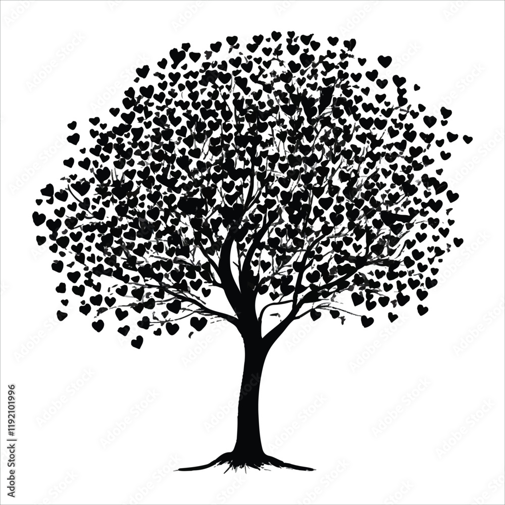 Fototapeta premium Valentine Day Vector illustration Love Tree