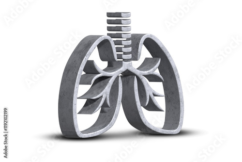 3d illustration of healthy human lungs