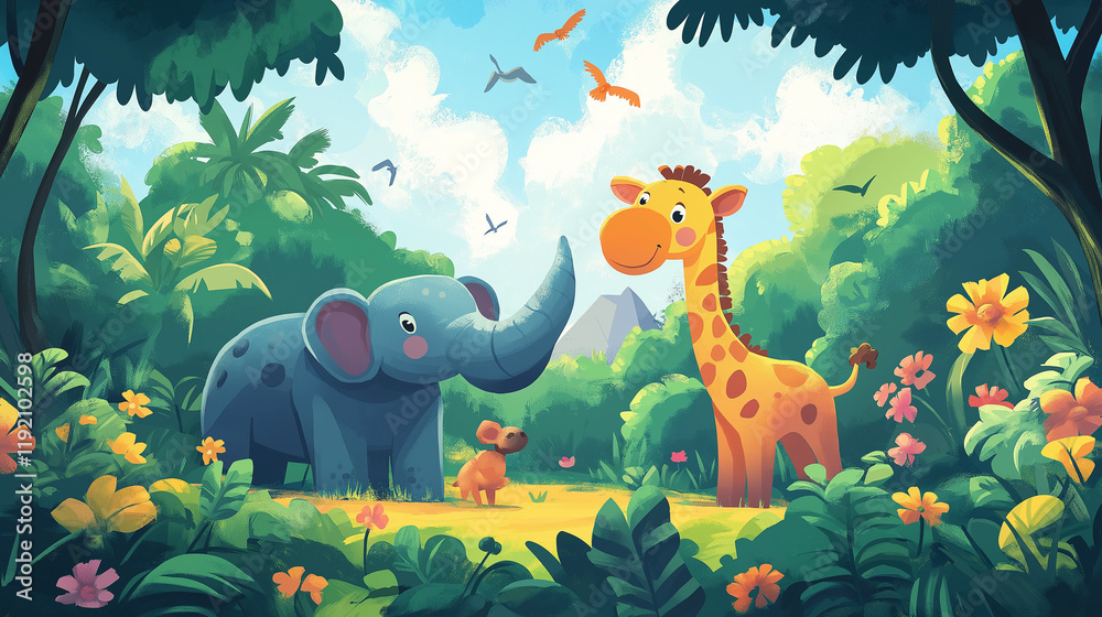 Obraz premium dinosaurs in the park