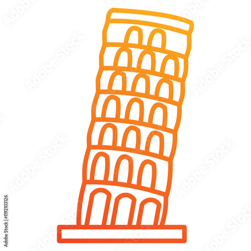 Pisa Tower icon element for design