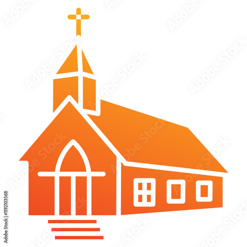 Church icon element for design