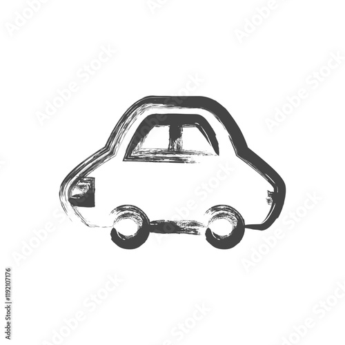 筆書き乗り物関連の単品アイコン　自動車