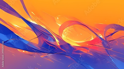 Smooth flowing lines in a bright gradient of colors, creating an energetic and dynamic visual effect. photo