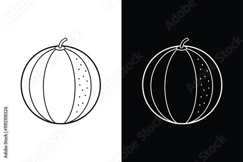 Cantaloupe Vector Icon. Simple Line Art for Digital & Print Projects
